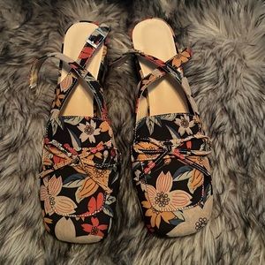 Print Slingback Loafers